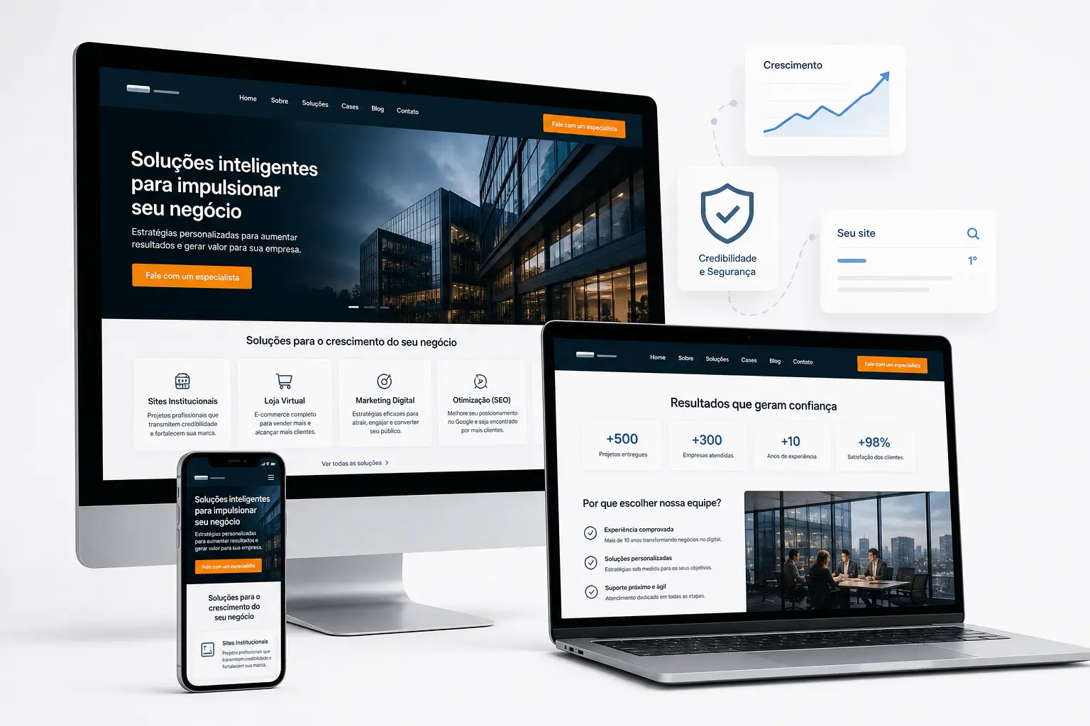 Site institucional com posicionamento profissional na internet - Agência MACAN
